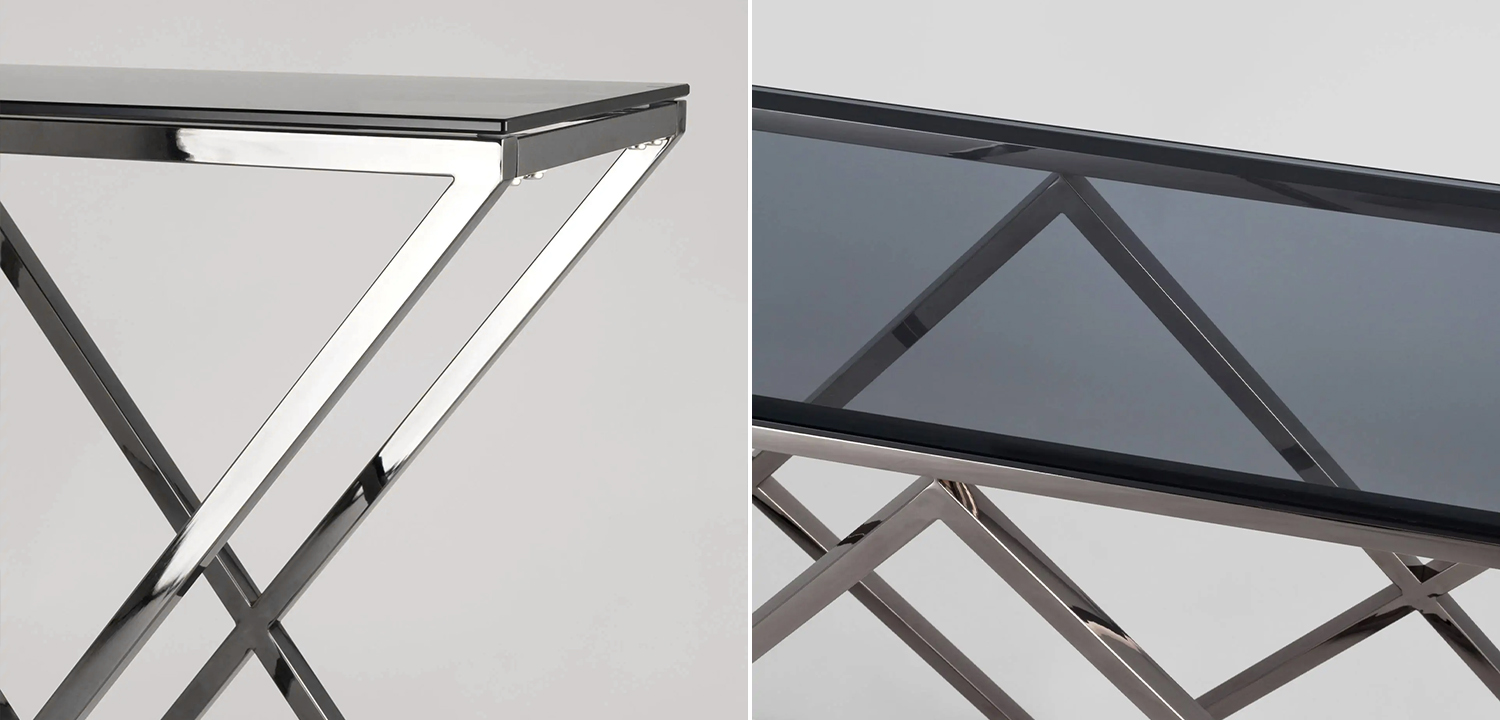 Консоль Geometry Rhombus Dark Chrome - фото №1