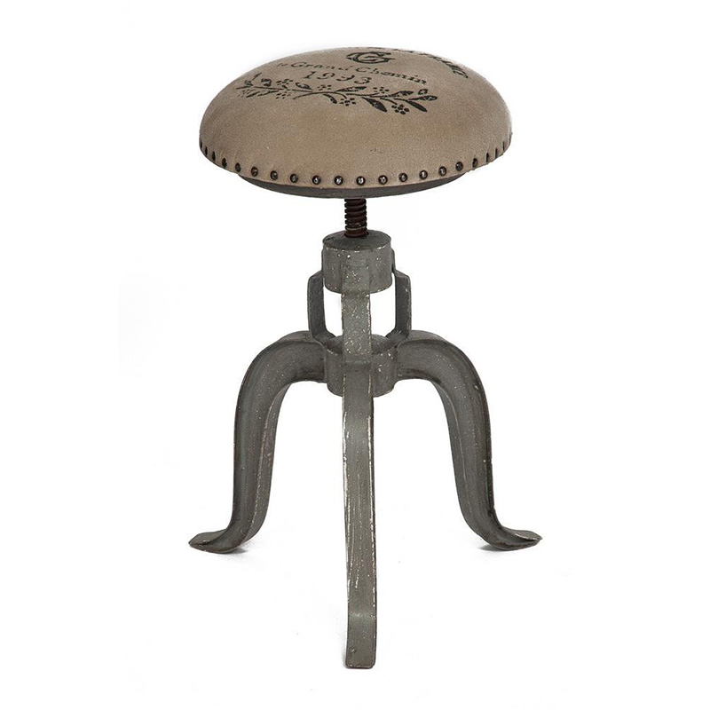 Барный стул Antique Metal Bar Stool Серый Бежево-серый в Ижевске | Loft Concept 