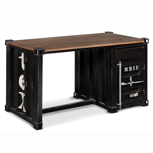 Письменный стол Metal & Oak Sea Container Desk Дуб темный в Ижевске | Loft Concept 