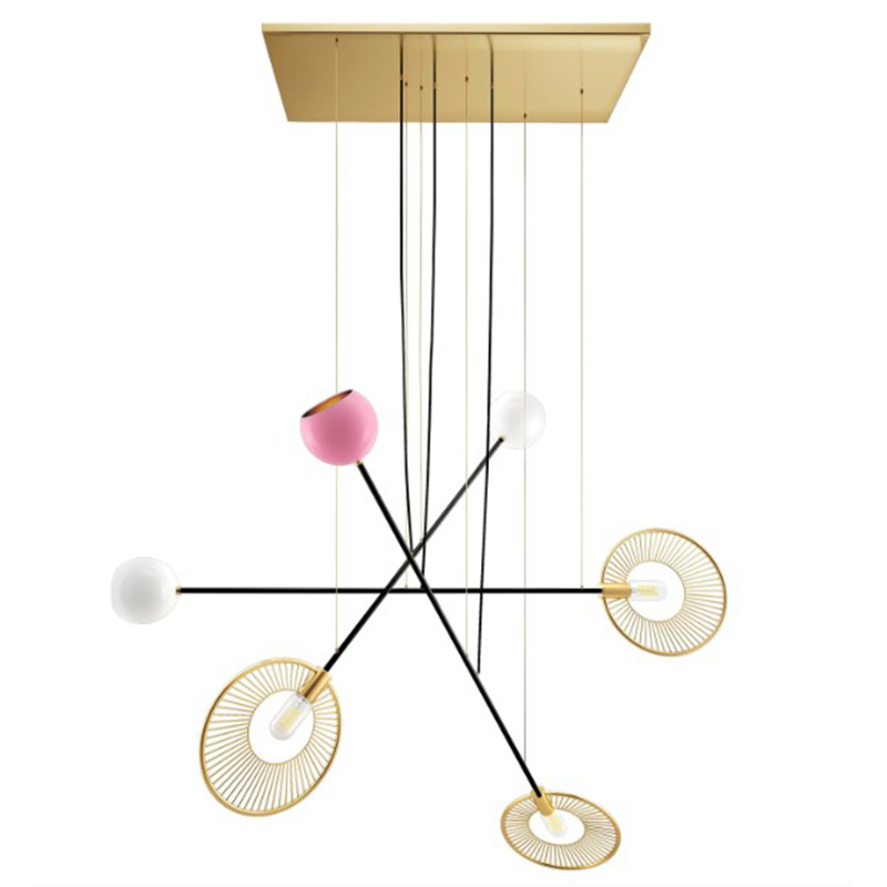 Дизайнерская Люстра Melrose Suspension Lamp Brass Aluminum Lacquered Мульти в Ижевске | Loft Concept 