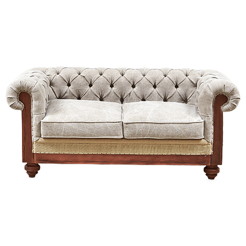 Диван Deconstructed Chesterfield Sofa double Ivory Коричневый Бежево-серый в Ижевске | Loft Concept 