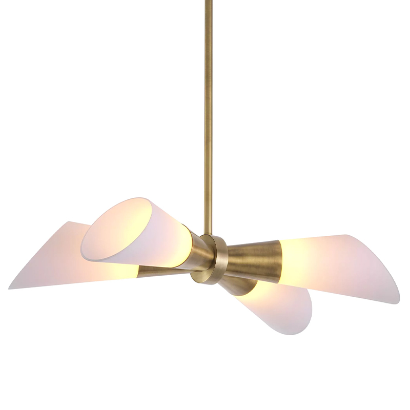 Люстра Eichholtz Ceiling Lamp Papillon Латунь Белый в Ижевске | Loft Concept 