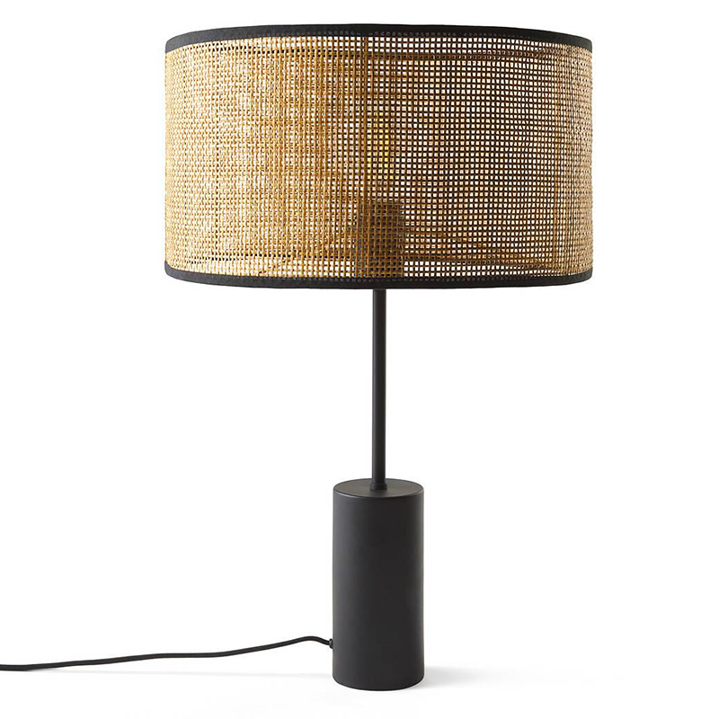 Настольная лампа Solvei Wicker Table lamp Черный Коричневый в Ижевске | Loft Concept 