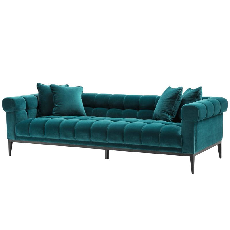 Диван Eichholtz Sofa Aurelio sea green Бирюзовый Черный в Ижевске | Loft Concept 