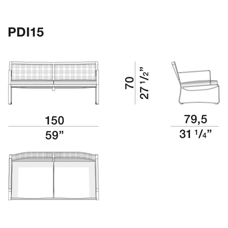 Двухместный уличный диван PHOENIX Sofa в Ижевске