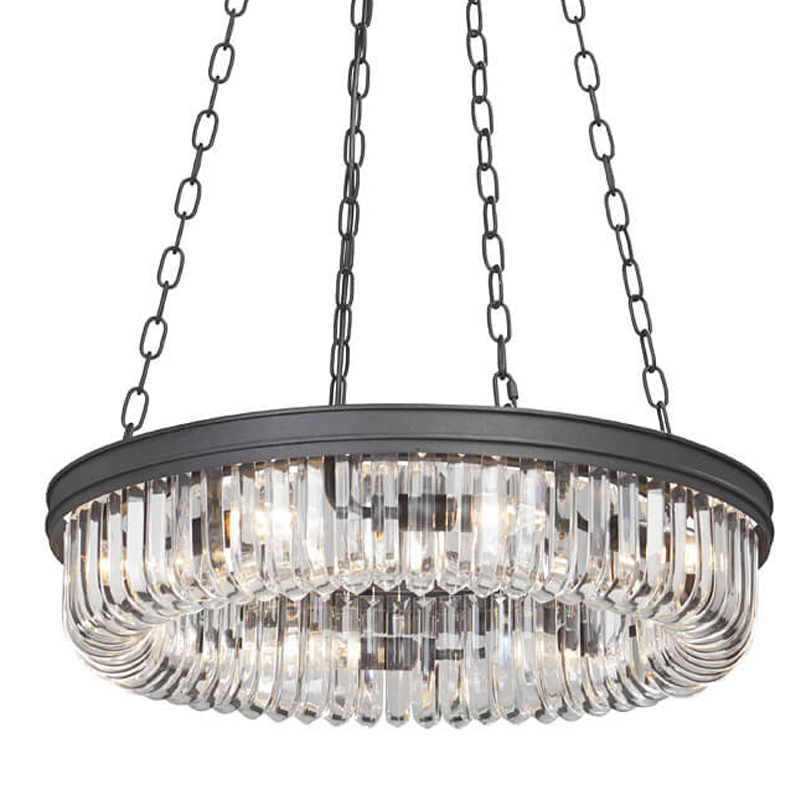 Люстра Retro Frozen Clear Glass Chandelier D 62 Черный в Ижевске | Loft Concept 