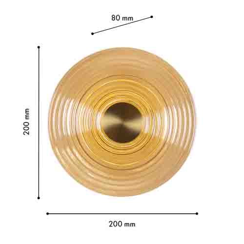 Бра с рельефным круглым плафоном янтарного цвета Savio Glass Disc Light в Ижевске