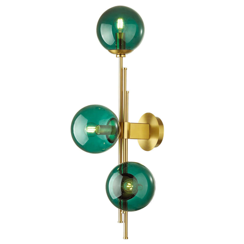 Бра TRILOGY WALL SCONCE Turquoise glass 70 Латунь в Ижевске | Loft Concept 