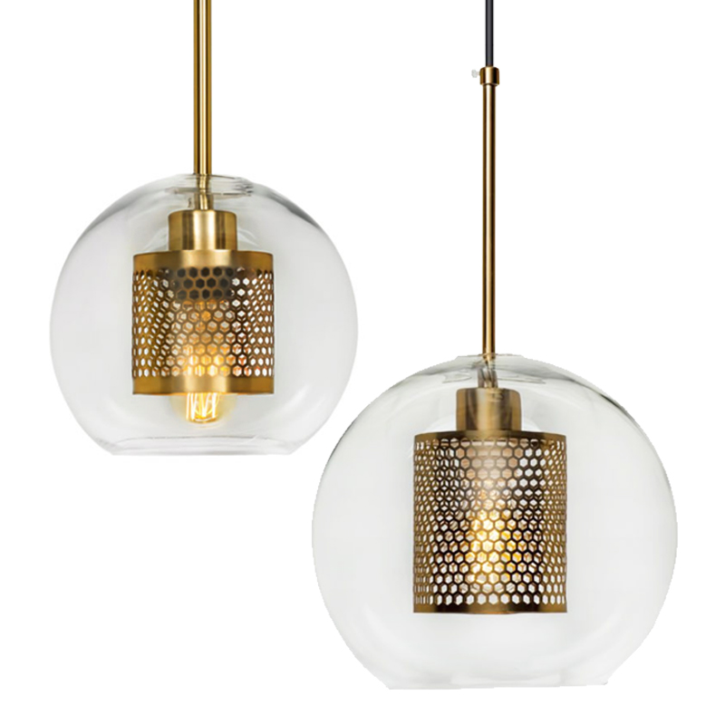 Perforated Vessel Pendant Lamp Gold Ball Золотой Прозрачное Стекло в Ижевске | Loft Concept 