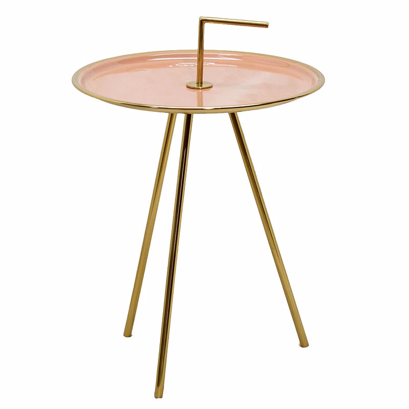 Приставной стол Salute Table Pink Розовый пастельный Глянцевое золото в Ижевске | Loft Concept 