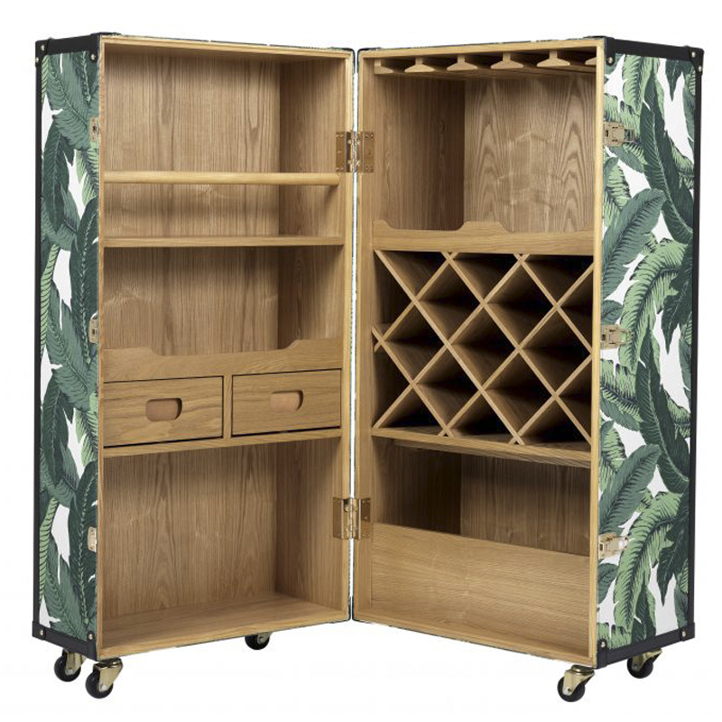 Винный шкаф Eichholtz Wine Cabinet Martini Bianco Tropical Белый Зеленый Древесина Золотой в Ижевске | Loft Concept 