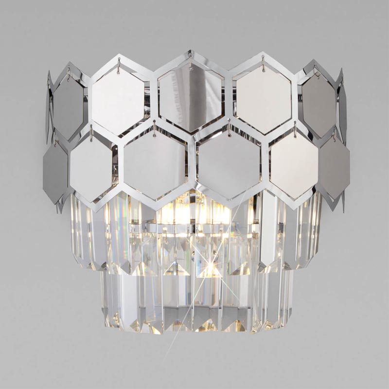 Бра Hanging Hexagon Moira Sconce chrome Прозрачный (Transparent) Хром в Ижевске | Loft Concept 