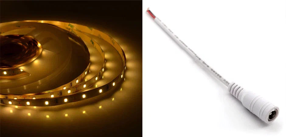 Комплект светодиодная лента 4,8W/m 60LED/m 3528SMD теплый белый с адаптером - Loft-Concept в Ижевске