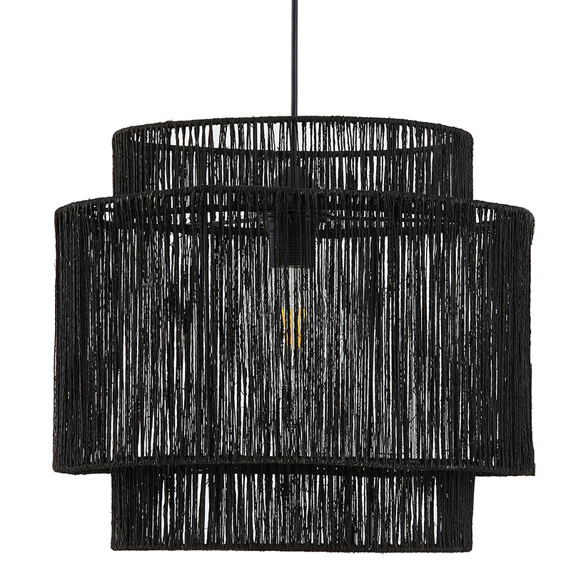 Подвесной светильник Signe Wicker Hemp Black Dual Черный в Ижевске | Loft Concept 