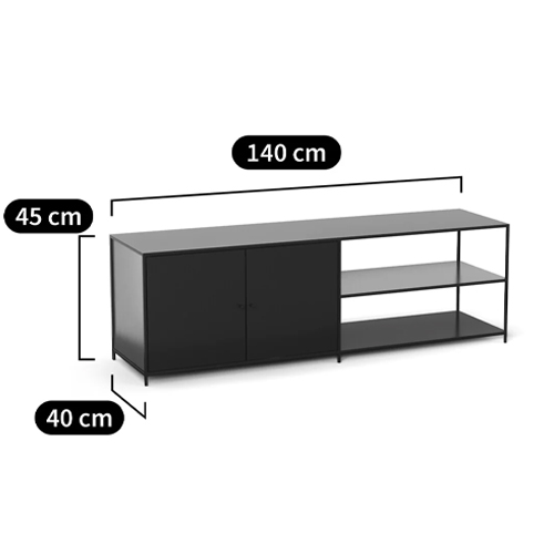 ТВ-тумба из металла с 2-мя дверцами и полками Damian Metal TV Stand в Ижевске