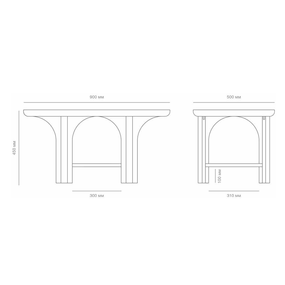 Стол кофейный деревянный с арочным основанием Arch Passage Стол кофейный деревянный с арочным основанием Arch Passage в Ижевске