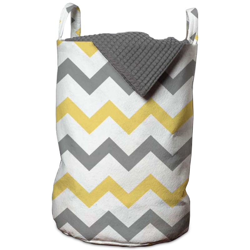 Корзина Mustard and Gray Chevron Basket Горчичный Серый Белый в Ижевске | Loft Concept 