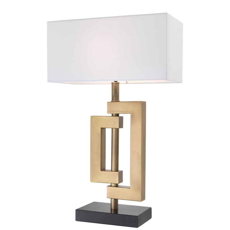 Настольная лампа Eichholtz Table Lamp Leroux brass Белый Латунь Античная полированная Черный в Ижевске | Loft Concept 