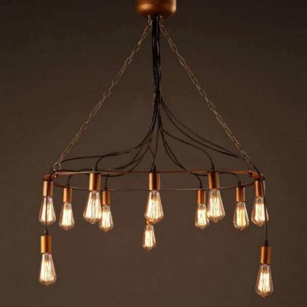 Люстра Blood Wire Chandelier Black 12 Золотой Черный в Ижевске | Loft Concept 