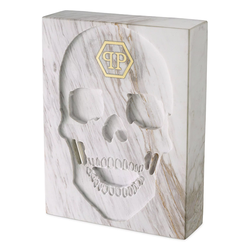 Статуэтка Philipp Plein Marble Skull book Белый Мрамор Bianco в Ижевске | Loft Concept 