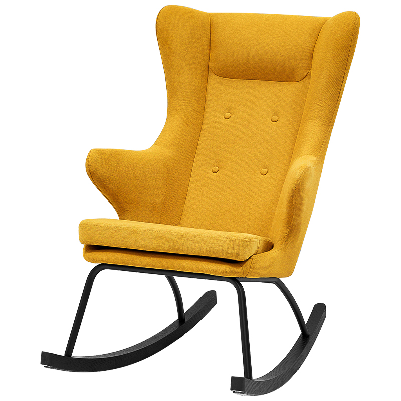 Rocking chair DORIA YELLOW Кресло-Качалка Желтое Желтый Черный в Ижевске | Loft Concept 