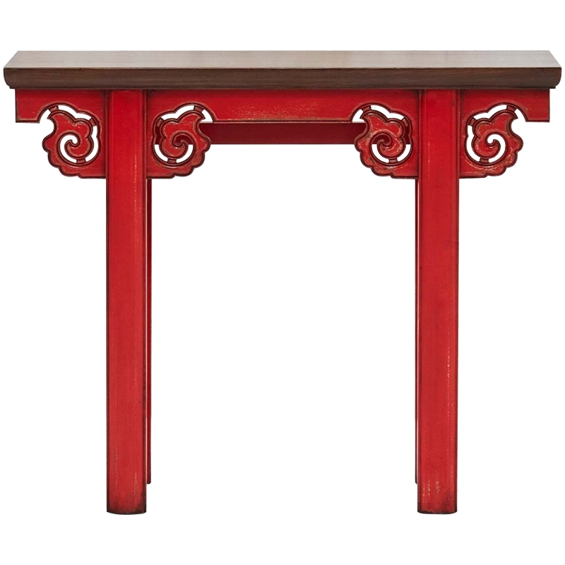 Деревянная консоль в китайском стиле красная Tang Console Table Красный Коричневый в Ижевске | Loft Concept 