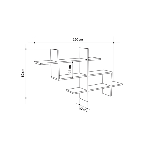 Полка фигурная подвесная цвета антрацит HALIC BOOKCASE ANTHRACITE в Ижевске