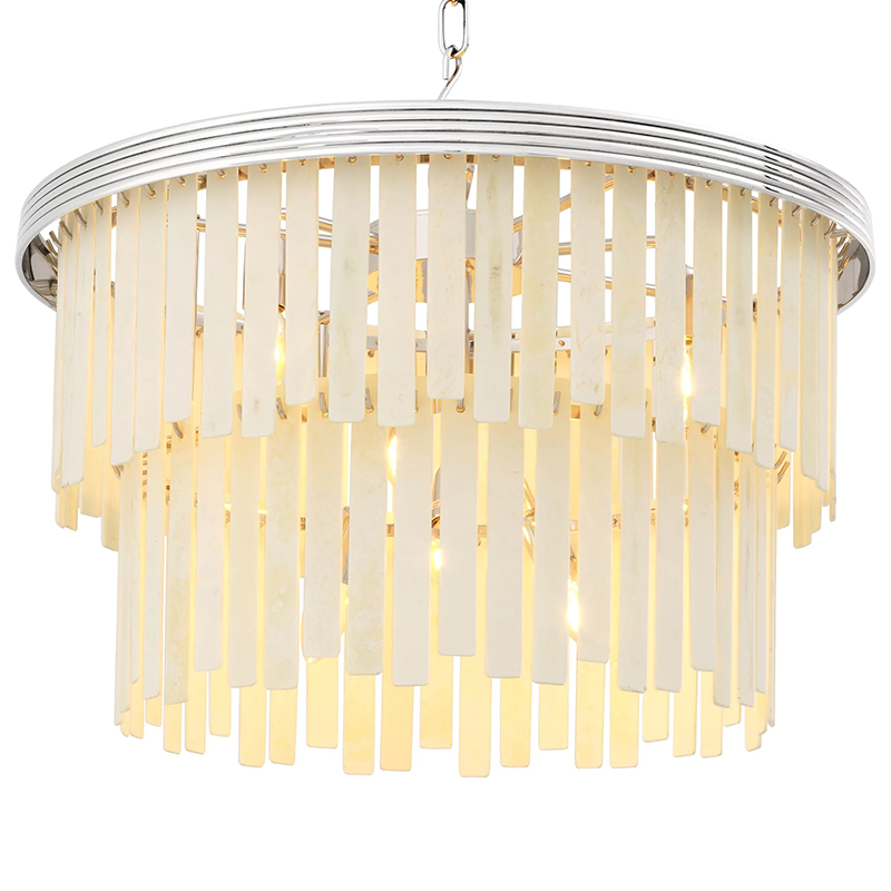 Люстра Eichholtz Chandelier Arizona S Nickel ivory ( слоновая кость ) Никель в Ижевске | Loft Concept 