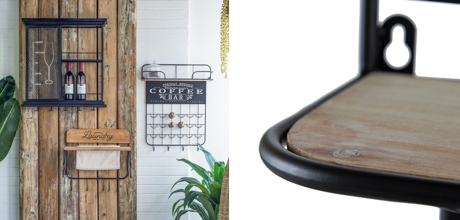 Настенная полка с крючками Coffee Bar - фото №3