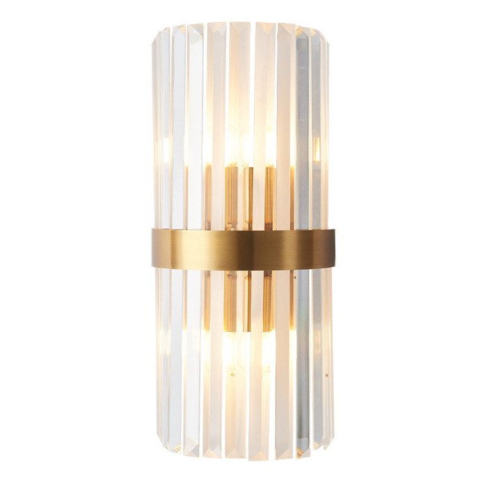 Бра Odeon Clear Glass Gold metal Wall Lamp Прозрачный Латунь в Ижевске | Loft Concept 