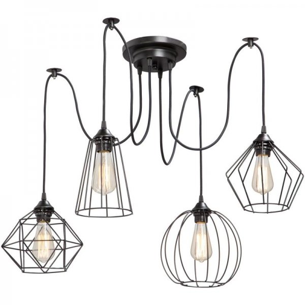 Люстра Loft Industrial 4 wire Cage Differ Pendant  в Ижевске | Loft Concept 