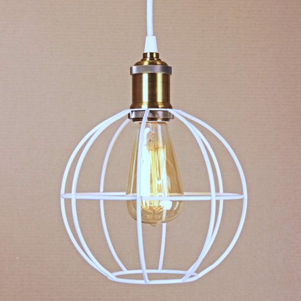 Подвесной светильник Wire Cage Pendant Ball White Белый в Ижевске | Loft Concept 