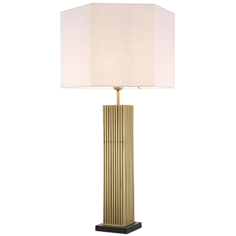 Настольная лампа Eichholtz Table Lamp Viggo Brass Латунь Белый в Ижевске | Loft Concept 