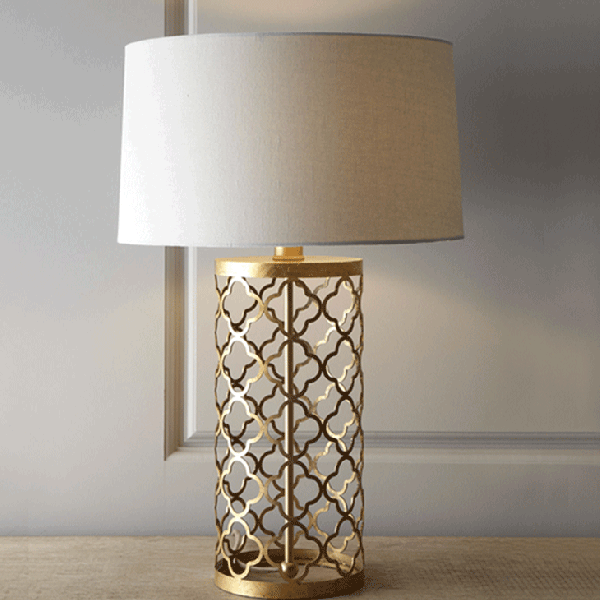 Настольная лампа Regina-Andrew Design Quatrefoil Drum Lamp Латунь в Ижевске | Loft Concept 