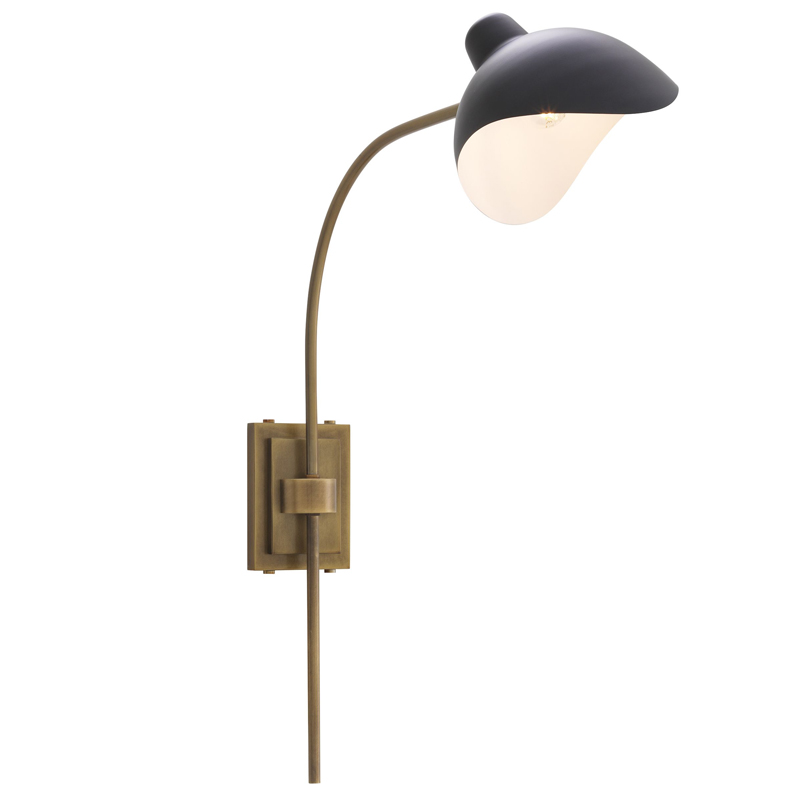 Бра Eichholtz Wall Lamp Pelham Brass Черный Латунь Античная полированная в Ижевске | Loft Concept 