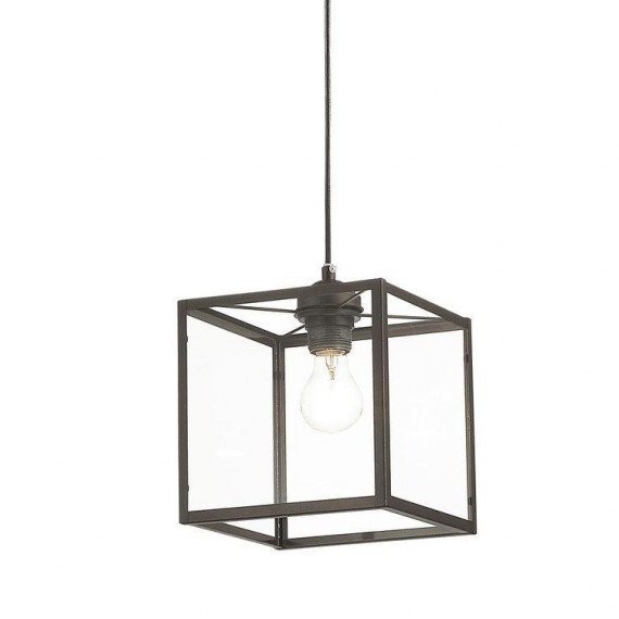 Подвесной светильник Loft Industrial Ortogonal Pendant Cube Brown Прозрачное Стекло Коричневый в Ижевске | Loft Concept 