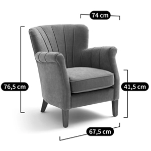 Кресло велюровое на ножках из массива ясеня Jessie Armchair в Ижевске