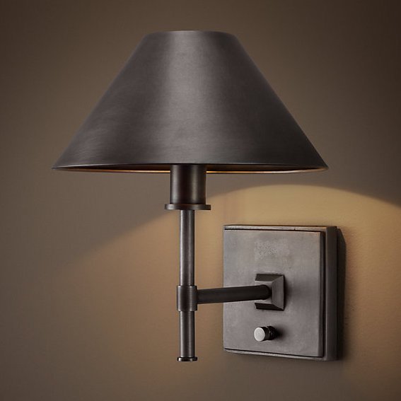 Бра RH Petite Candlestick SCONCE Aged steel Графит в Ижевске | Loft Concept 