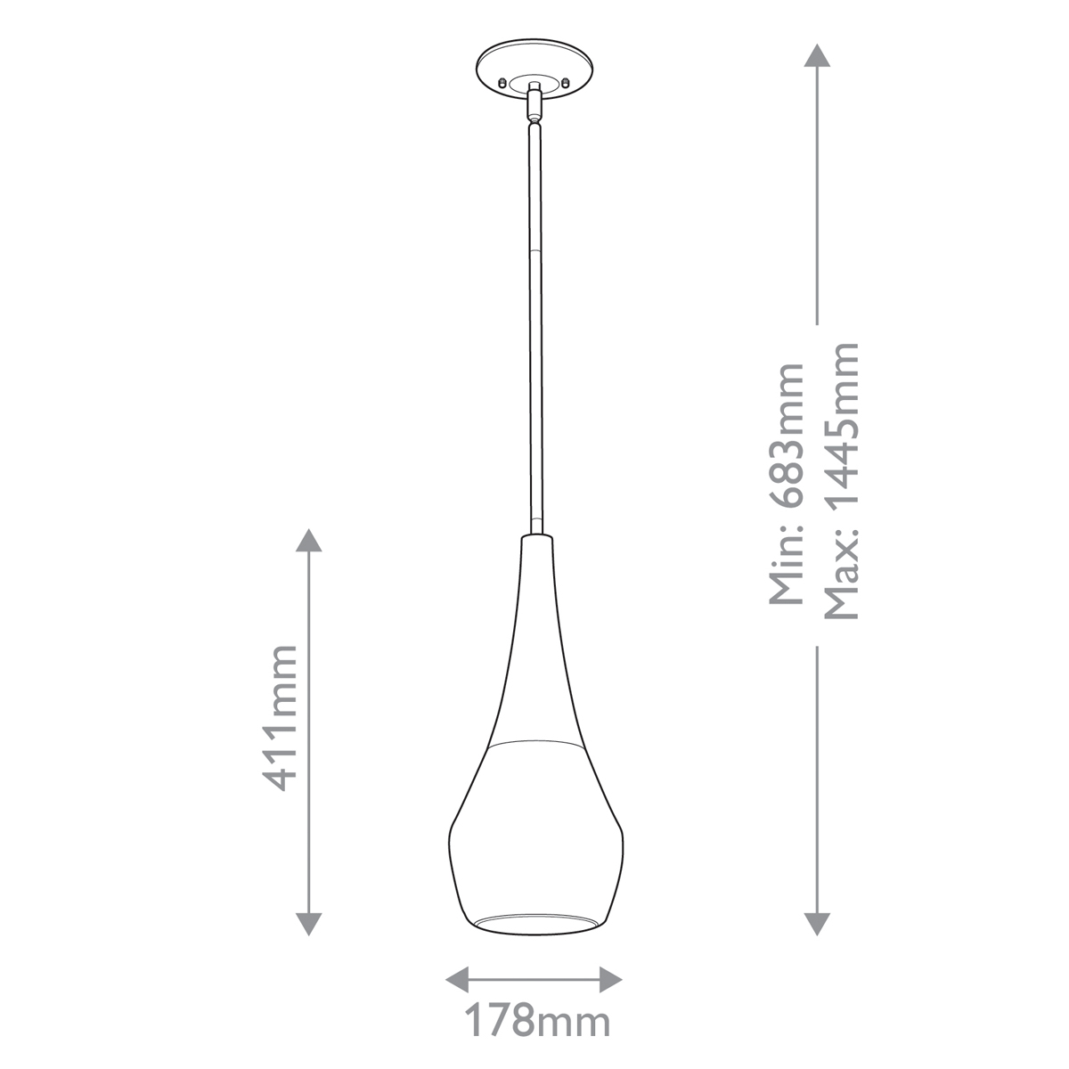 Подвесной светильник каплевидной формы с комбинированным плафоном из стали и белого матового стекла Kichler в Ижевске