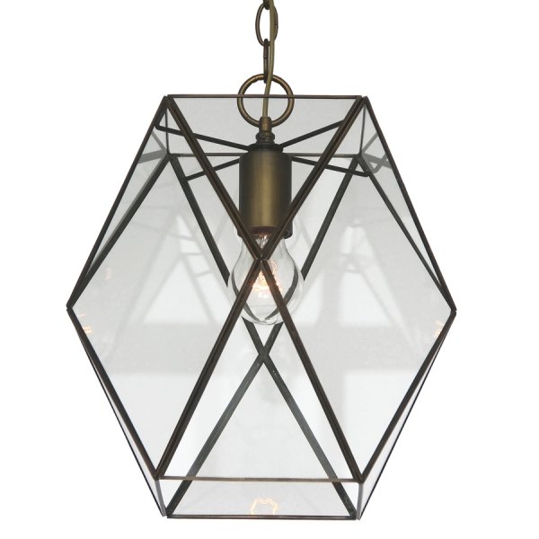 Подвесной светильник Rombius Pendant I clear glass Латунь Античная полированная в Ижевске | Loft Concept 