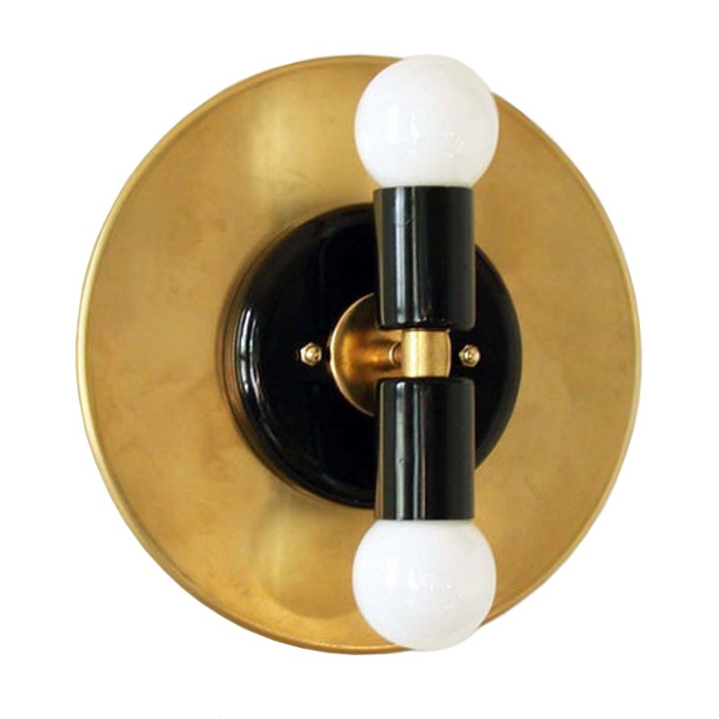 Modern Wall Double Sconce Gold Black Глянцевое золото Черный в Ижевске | Loft Concept 