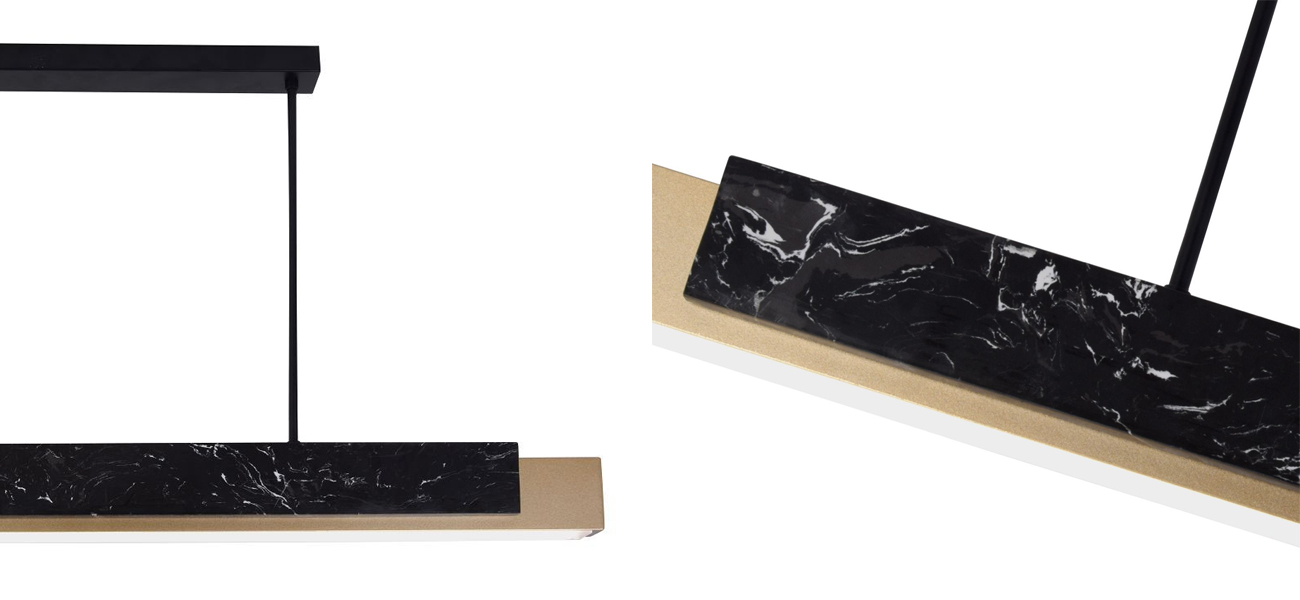 Люстра с декором под черный мрамор Leonce Marble - фото