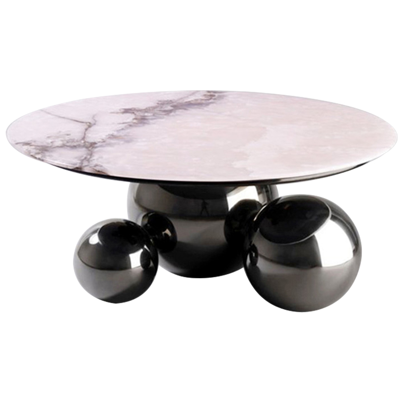 Кофейный стол Ball Metal Graphite Coffee Table Графит Белый Мрамор Bianco в Ижевске | Loft Concept 