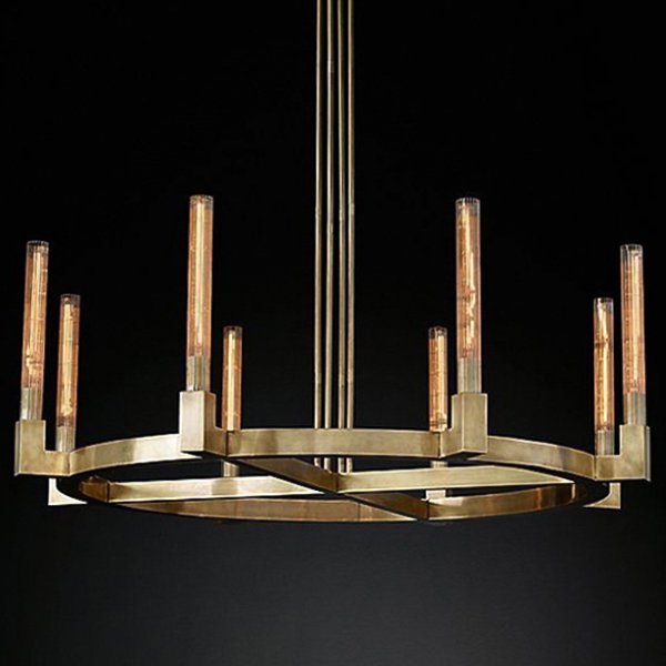 Люстра RH CANELLE Round Chandelier 8 Modern Brass Латунь в Ижевске | Loft Concept 