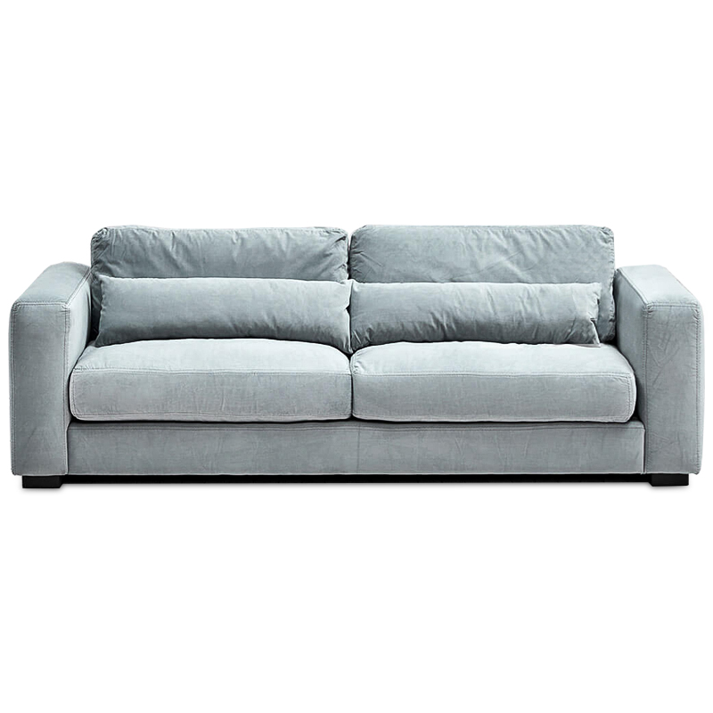 Диван Kleber Sofa soft blue Голубой пастельный Черный в Ижевске | Loft Concept 