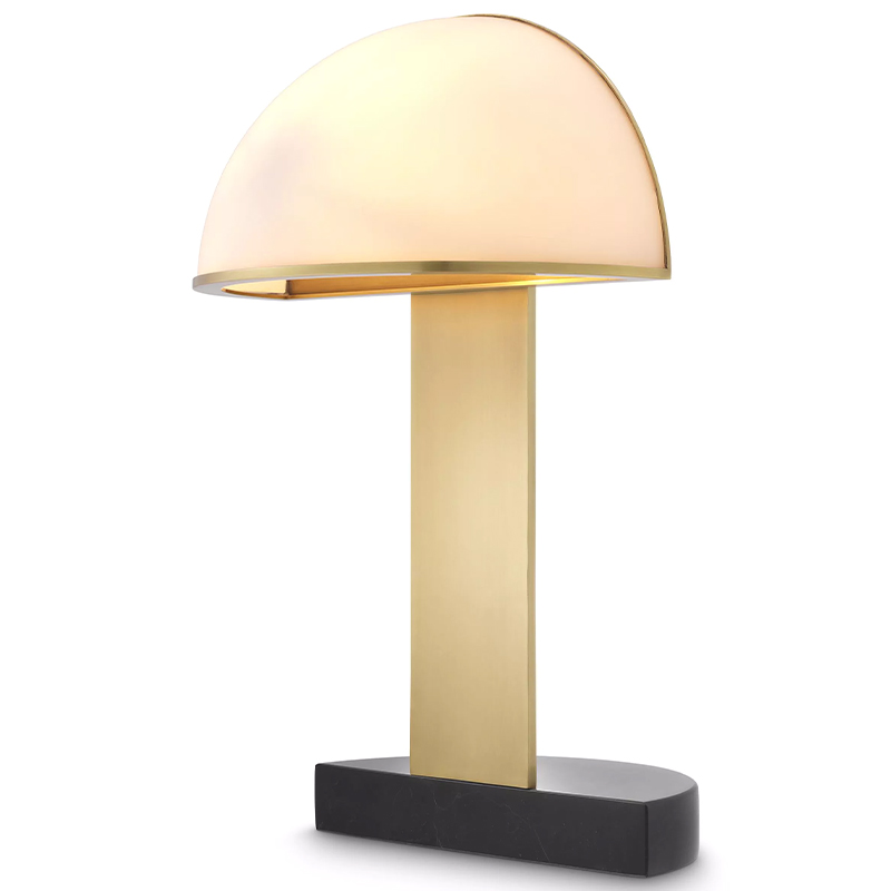 Настольная лампа Eichholtz Table Lamp Archer Белое матовое стекло Латунь Черный в Ижевске | Loft Concept 