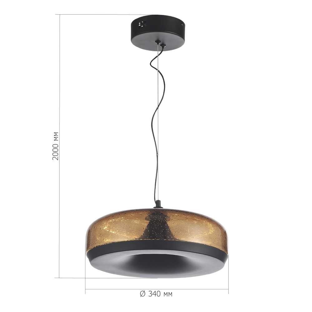 Подвесной светильник с стеклянным плафоном LED 42W 3000K Glass Textured Lampshade в Ижевске
