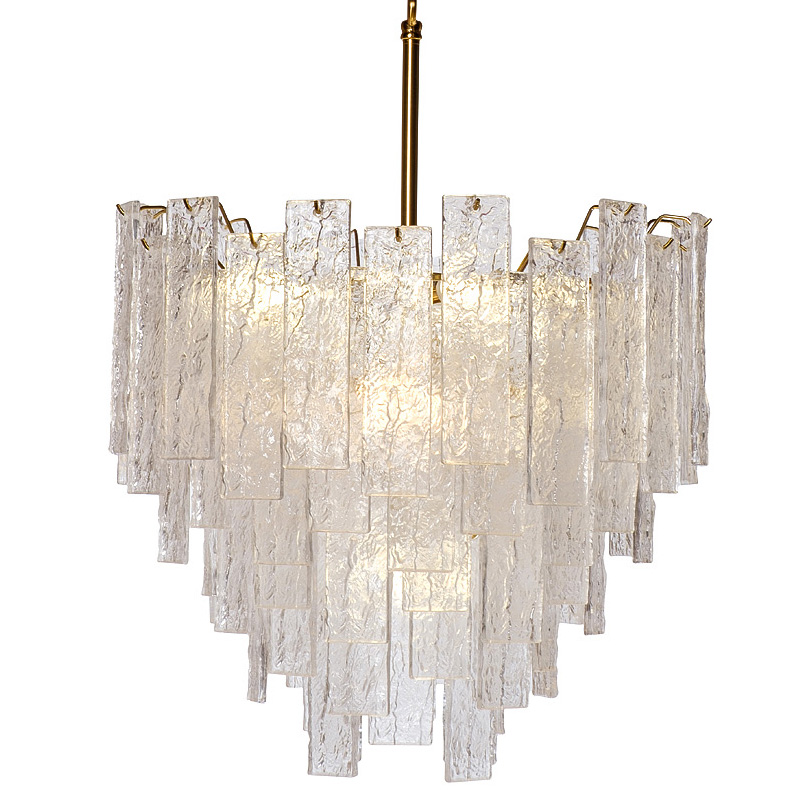 Люстра Dorit Textured Glass Rectangular Chandelier Золотой в Ижевске | Loft Concept 