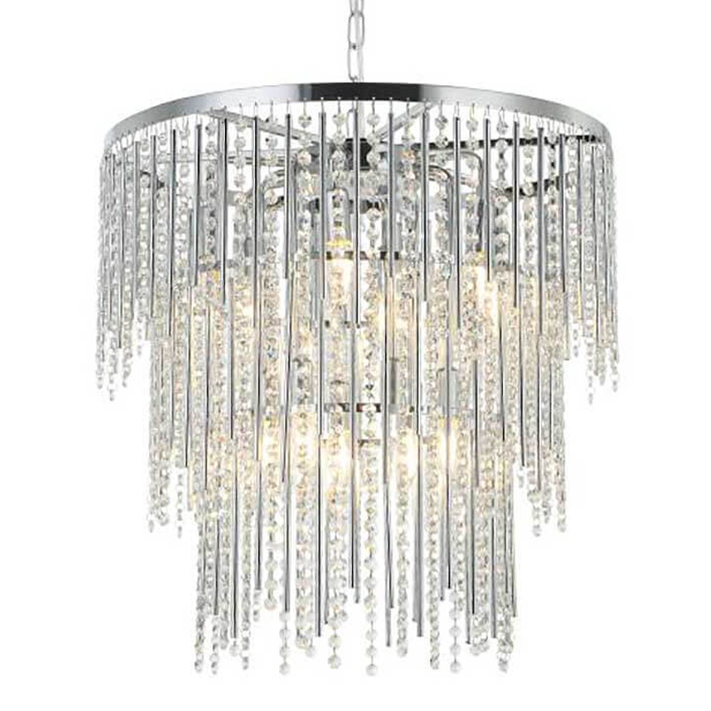 Люстра Crystal Wind Chimes Chrome Chandelier Хром Прозрачный в Ижевске | Loft Concept 