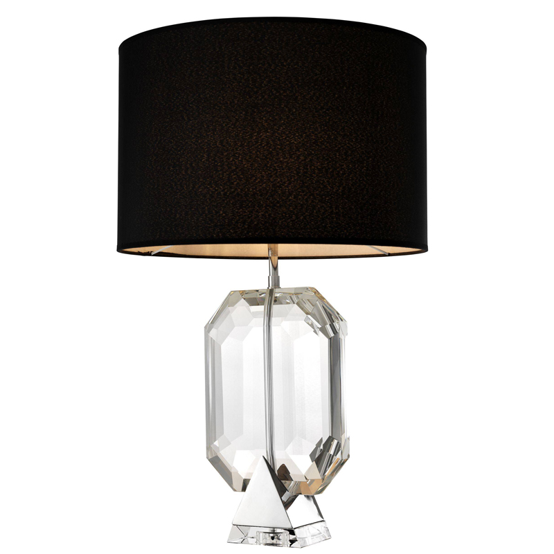 Настольная лампа Eichholtz Table Lamp Emerald Nickel & black Черный Никель Прозрачный в Ижевске | Loft Concept 